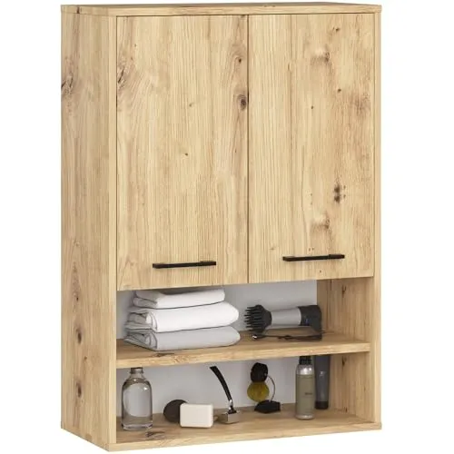 Badezimmer-Hängeschrank FIN Artisan Eiche 64 cm – 2 Türen