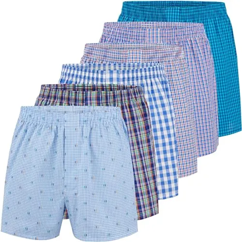 City Life 6er Pack Herren Boxershorts - Bequeme Baumwoll-Webboxer in Mehrfarbig - Bequeme Herren Boxershorts aus 100% Baumwolle für ein angenehmes Tragegefühl. Atmungsaktive Webboxer in modischen Designs, ideal für Alltag und Freizeit. Verfügbar in S-4XL, pflegeleicht und trocknergeeignet.