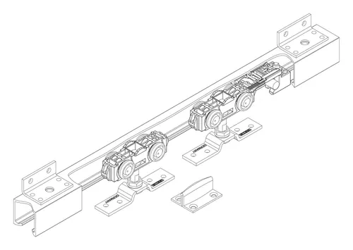 Geze Schiebetür-Beschlag 80 NT - Flexibel für Flügelbreiten 50-142 cm - Türsicherungen mit einfachem Montageprozess und hoher Anpassungsfähigkeit für verschiedene Türgrößen.
