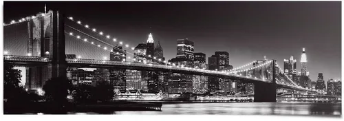 Reinders! Poster New York Brooklyn Bridge, (1 St) in schwarz von Reinders!