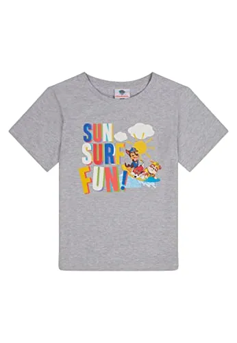 Paw Patrol Kinder Jungen T-Shirt Sun Surf Fun Oberteil Kurzarm, Größe Kids:98-104