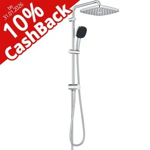 GROHE Vitalio Comfort 250 Flex Duschsystem - Quickfix, Wandmontage, chrom, verwandelt Ihre Dusche in eine stilvolle Oase für mehr Komfort