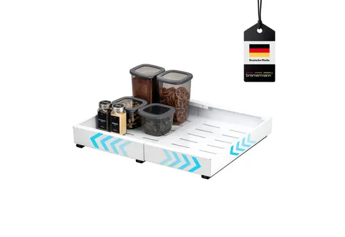 bremermann Teleskopauszug mit Einlegeboden, ausziehbar von 31-51 cm - Teleskopauszüge für Ordnung in Schränken, flexibel einstellbar und einfach zu montieren - ideal für Küche, Bad und mehr!