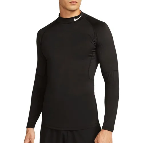 Nike Dri-Fit Mock-Neck Long-Sleeve Top - Herren Langarmshirt in Schwarz - Herren-Shirts mit Dri-FIT-Technologie für optimalen Schweißabtransport und angenehmen Tragekomfort. Nachhaltiges Material aus recyceltem Polyester für ein umweltbewusstes Training.