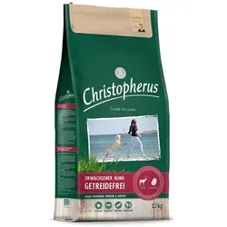 Christopherus Grainfree - Trockenfutter für ausgewachsene Hunde, mit Hirsch + Kartoffel, glutenfrei und hochverdaulich, 12 kg Sack