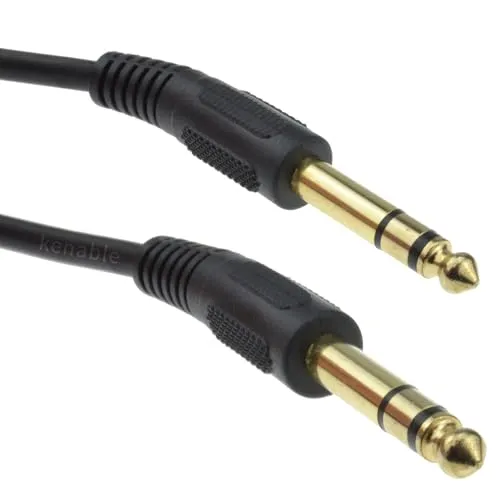 Produktbild kenable Profi 6,35 mm Klinkenstecker Stecker Zum 6,35 mm Klinkenstecker Stecker Stereo Kabel Vergoldeten 3 m [3 Meter/3m]