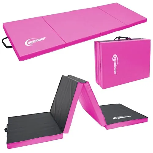 Klappbare Gymnastikmatte 180x60 - Extra dicke 5cm Turnmatte für Kinder - Sportmatten: 5 cm dicke, extra weiche XL Turnmatte von eyepower, ideal für Bodenturnen und Fitness-Training – schützt vor Verletzungen und sorgt für Spaß beim Toben.