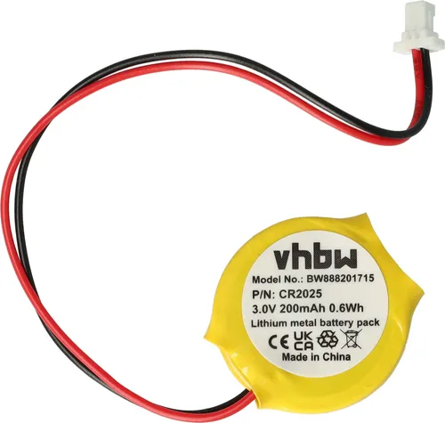 vhbw Universal BIOS-Batterie für diverse Computer Notebook Modellen (200 mAh, 3 V, Li-Mn)