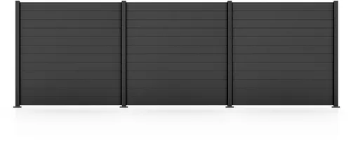 STAKET PRO Gartenzaun Komplettzaun Paneel 150 - Gartenzäune aus pulverbeschichtetem Aluminium, langlebig und pflegeleicht, ideal für einen modernen Gartenlook. Inklusive 4 Pfosten und einfacher Selbstmontage.