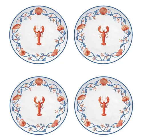 EasyLife Frühstücksteller Cote de Mer, Spülmaschinengeeignet, Mehrfarbig, Meeresküste, H: cm