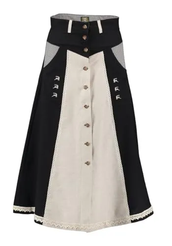 OS Trachten Trachtenrock mit 2 Seitentaschen Vitis, Größe:36, Farbe:Natur