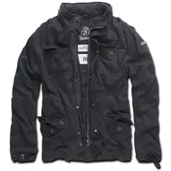 Brandit Outdoorjacke Britannia - Sommerjacke in Beige/Schwarz, Größe L - Funktionsjacken mit 5 praktischen Taschen, aus 100% Baumwolle für hohen Tragekomfort und perfekte Eignung für Outdoor-Aktivitäten.