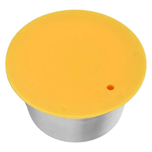 Kaffeekapsel, Kaffeepad aus Edelstahl Wiederverwendbarer Nachfüllbarer Filterbecher für Kaffeemaschine Exquisite(Gelb)