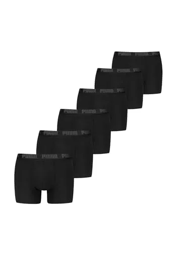 PUMA Boxer (6er Pack) - Elastischer Logobund, schwarz XL, dehnbar und bequem für den Alltag