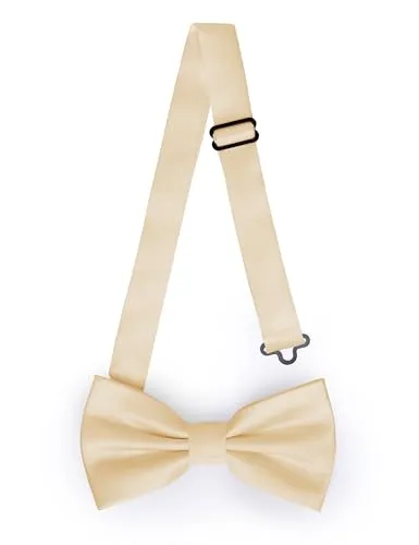 Ladeheid Elegante Herren Fliege - Hochwertig, Matt, Verstellbar, Perfekt für Hochzeit, Party, Büro. Ideal für Männer, Frauen, Teenager BMM (12cm x 6cm, Beige)