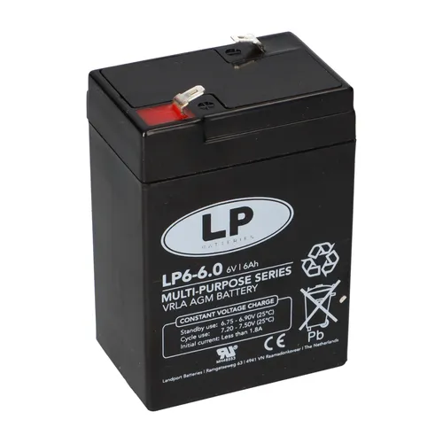 Landport Blei Akku LP6-6,0 6V 6Ah AGM T1 wartungsfrei baugleich 4Ah 4,5Ah 5Ah 