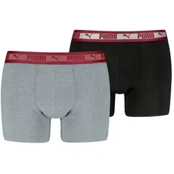 PUMA Boxershorts PUMA MEN CHROMATIC WAISTBAND BOXERS 2P (2er Pack) elastischer Logobund, ohne Eingriff grau M