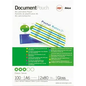 GBC Laminierfolien IB585067, DIN A6, 80 mic, glänzend, 100 Stück