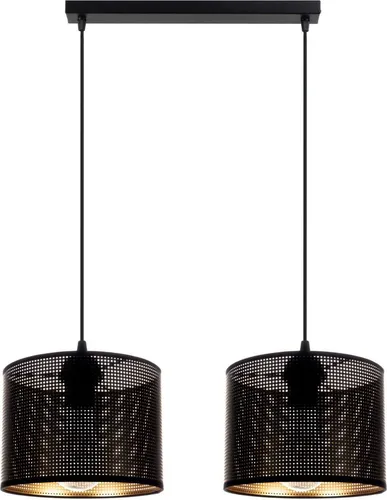 Hängelampe 2-flammig - Elegante Pendelleuchte in Schwarz-Gold für Esstisch - Deckenlampe im industriellen Stil, ideal für Esszimmer. Die 2-flammige Pendelleuchte sorgt für stimmungsvolle Beleuchtung und setzt elegante Akzente.