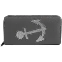 Cham Cham 3010012-011 Damen Geldbörse Kunstleder 19 x 10 cm grau Anker - Grau/Silber