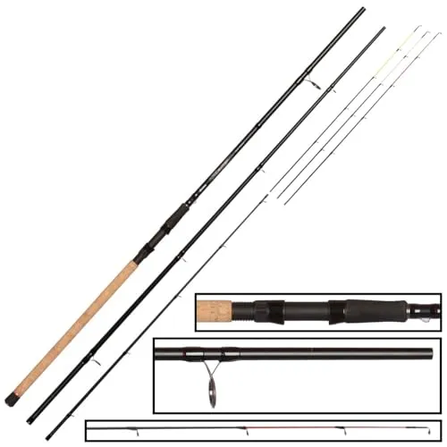 Okuma Ceymar Feeder 3,90m 40-80g - Hochwertige Feederrute für Friedfischangeln - Angelrute von Okuma zum Futterkorbangeln auf Brassen & Co. Mit 390cm Länge, 3 Wechselspitzen und leichtgewichtigem Design für präzise Würfe und hohen Komfort.