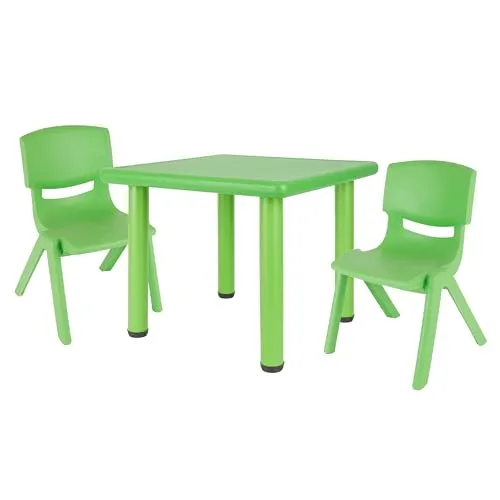 Bieco Kinder Tisch mit 2 Stühlen – Stapelbar & Kippsicher - Ideales Set für kreative Kinder: Der Tisch aus schadstofffreiem Kunststoff und die ergonomischen Stühle bieten Komfort und Sicherheit. Perfekt zum Spielen, Basteln und für kleine Mahlzeiten – flexibel einsetzbar und platzsparend.