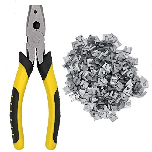 MUYIRTED Drahtkäfig-Schnallen-Clips und Zangen-Set, 300 Stück Metallschnallen für Tierkäfige