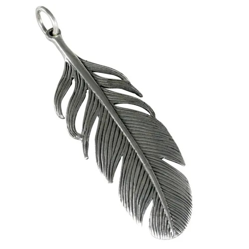 Feder Anhänger Silber 925 Kettenanhänger b244