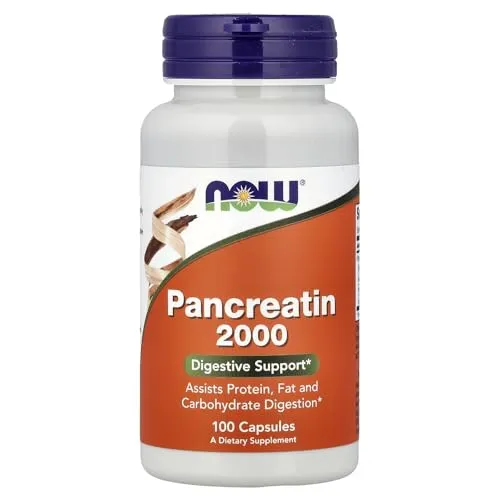 Now Foods Pancreatin 10x-200 mg, 100 kapsules