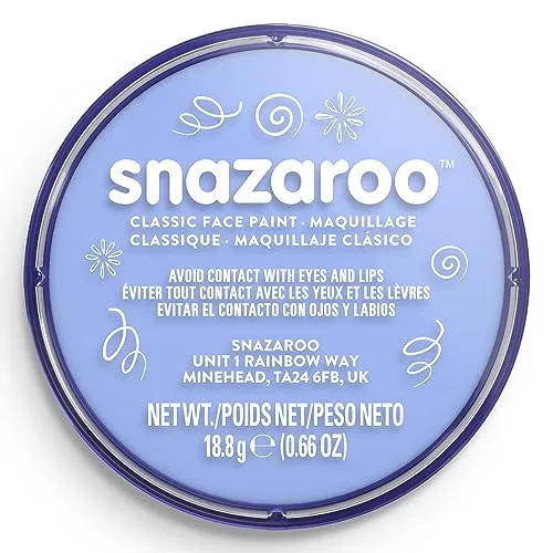 Snazaroo 1118366 Schminkfarbe - Blassblau, 18ml Topf - hautfreundliche Gesichtschminke auf Wasserbasis, wasservermalbar, parabenfrei, Face & Bodypaint Farbe für Kinder & Erwachsene