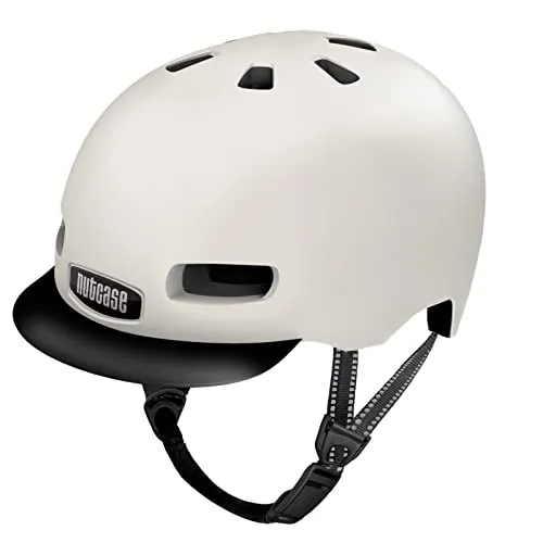 Nutcase Kinder Fahrradhelm Little Nutty MIPS, Creame, 52-56 cm - Fahrradhelme mit MIPS-Technologie für erhöhte Sicherheit, 11 Lüftungsschlitze für optimale Belüftung und abnehmbarem Visier - ideal für kleine Abenteurer!