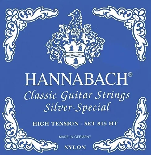 Hannabach Saiten für Klassikgitarre Serie 815 High Tension Silver Special - Akustikgitarren-Saiten mit nickelfreien Saiten für unverfälschten Klang und hohe Haltbarkeit, ideal für professionelle Ansprüche.