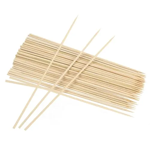 JDXun 100 Stück Grillspieße aus Bambus, lange Holzspieße Bambusspieße zum Aufspießen von Fleisch, Gemüse und Früchten, 20cm x 3mm