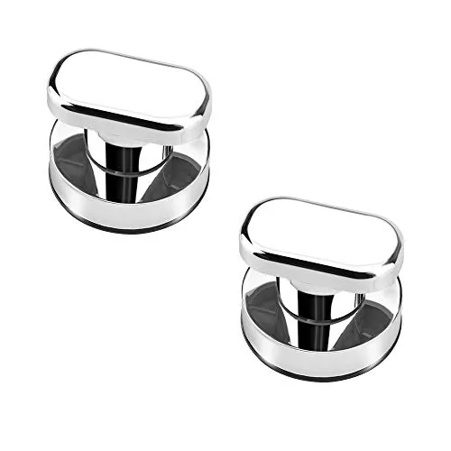 RMENOOR 2 Stück Türgriff mit Saugnapf - Tragbare Mobilität Griff Wiederverwendbar, Kleben Griff für Glastür, Badezimmer, Balkontüren (Silber)