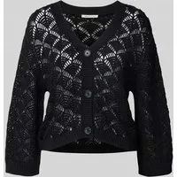 TOM TAILOR Denim Damen Cardigan 1046676 - Strickjacke im Häkel-Style mit Relaxed Fit, ideal für einen lässigen Look. Aus pflegeleichtem Baumwoll-Stoff für höchsten Tragekomfort.