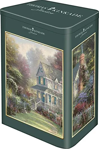 Schmidt Spiele 59925 Thomas Kinkade, Victoria Garden II, 500 Teile Puzzle in Einer Nostalgiedose