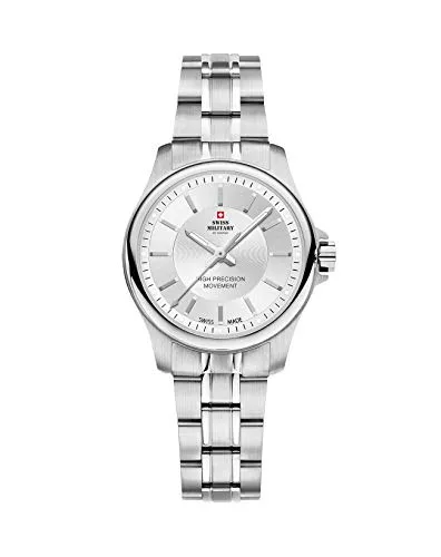 Swiss Military Damen Uhr SM30201.02 - Elegante Quarzuhr in Silber - Chronographen mit hochpräzisem Quarzwerk, kratzfestem Saphirglas und wasserdicht bis 10 ATM – die perfekte Mischung aus Sportlichkeit und Eleganz für jeden Anlass.