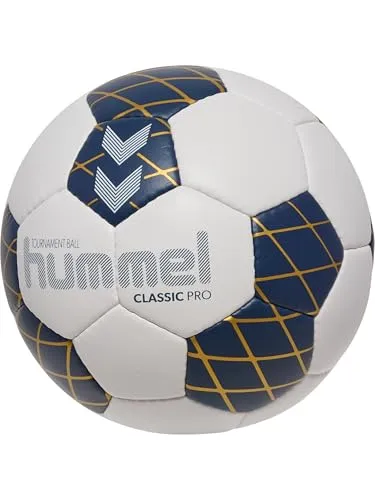 hummel hmlCLASSIC PRO HB - Off White/Marine/Gold - Handball mit strukturiertem Obermaterial für maximale Kontrolle und Flugverhalten, ideal für intensives Training und Wettkämpfe.