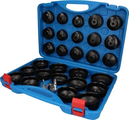 Brilliant Tools Ölfilterschlüssel-Satz, 30-teilig - BT711050 - Kappen-Schlüssel-Sätze für präzises Arbeiten, umfassendes Set mit 30 Teilen für alle gängigen Ölfiltergrößen.