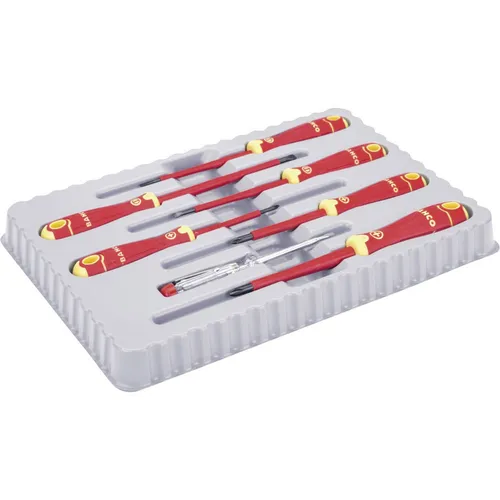 Bahco Schraubendreher-Set 7-teilig - Isoliertes BahcoFit Schraubendreher-Set für Schlitz- und Phillips-Schrauben, perfekt für sichere Arbeiten an elektrischen Geräten.
