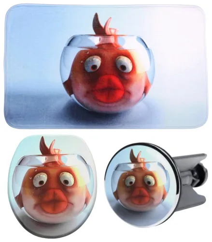 Sanilo Badaccessoire-Set 3-teilig Goldfisch - Sonstige Badaccessoires, hochwertig & modern mit doppelter Absenkautomatik für mehr Komfort und einfache Montage. Ideal für ein stilvolles Badezimmer!