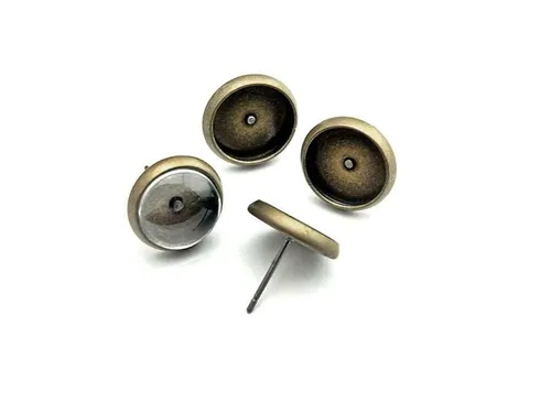 Ohrstecker in antik Bronze für 10 mm Cabochon 10