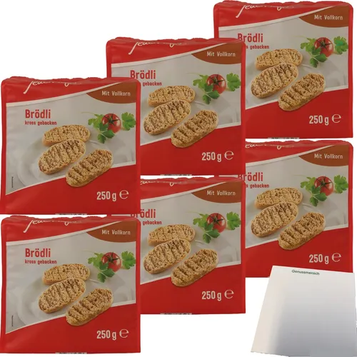 Jeden Tag Brödli Vollkorn kross gebacken 6er Pack 6x250g Packung usy Block