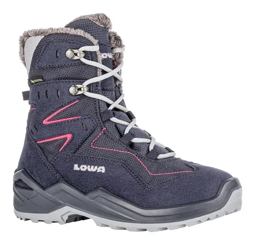 Lowa Lino GTX Hi JR navy/fuchsia (6918) 36 - Hochwertige Wanderschuhe für Kinder - Wanderschuhe aus 60% Veloursleder und 40% Textil mit 100% GORE-TEX für optimalen Wetterschutz und Komfort beim Spielen und Wandern.