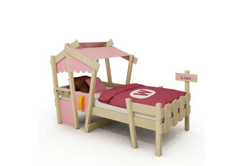 Wickey Kinderbett CrAzY Comfy 90x200 cm – Abenteuerliches Design für Kinderträume (Kreativer Spiel- und Schlafbereich, Einzelbett), Massives, langlebiges Holz