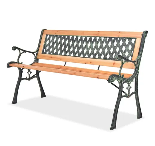 furnicato Gartenbank aus Holz 122 cm – Braun - Stabile Gartenbank aus braunem Holz mit einer Breite von 51 cm und einer maximalen Belastbarkeit von 110 kg. Ideal für entspannte Stunden im Freien.