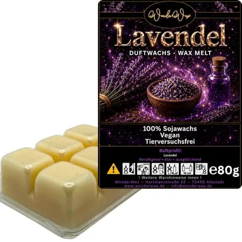 WonderWax Duftwachs Wax Melts für Duftlampe, 6 Würfel Duftmelt Wachsmelt Sojawachs Duftwachs Würfel für Raumdüfte, Wachs Duftöl Winter Indoor Schmelzen für Aromalampe Lavendel