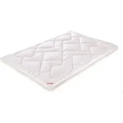 Paradies Ganzjahresbettdecke Anela Bio leicht warm 135x200 - Weiß - Bettdecken für angenehme Nächte, leicht warm mit Aloe Vera-Gewebeveredelung für seidige Weichheit und dauerhaft hohem Volumen, ideal für Frühjahr und Herbst.