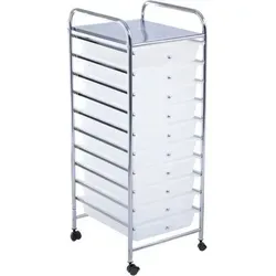 COSTWAY Rollwagen mit 10 stapelbaren Schubladen und Rollen