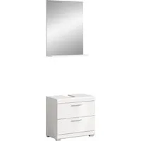 Mid.you Badezimmer Set, Weiß Hochglanz